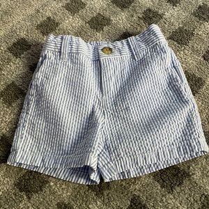 Janie & Jack blue and white seersucker shorts